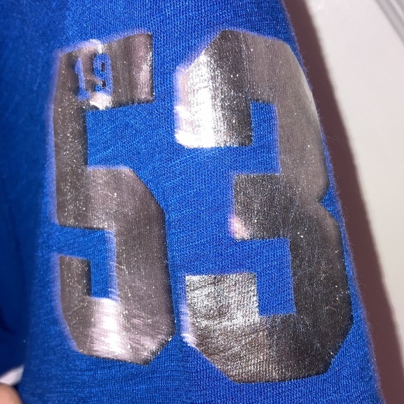 Indianapolis Colts PINK V Neck Blue Football Jersey Shirt Blouse Small - Picture 4 of 8